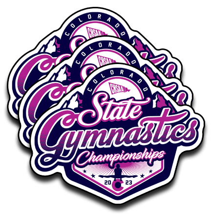 2023 CHSAA State Championship Gymnastics Sticker 3-Pack