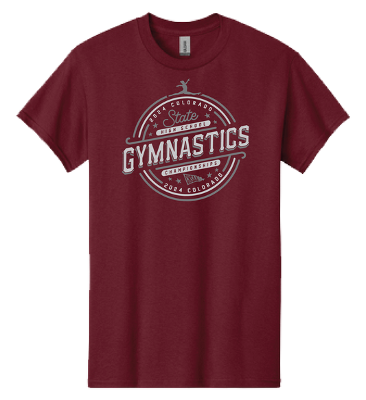 2024 CHSAA State Championship Garnet Gymnastics T-Shirt