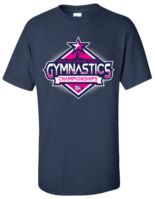 2024 CHSAA State Championship Navy Gymnastics T-Shirt